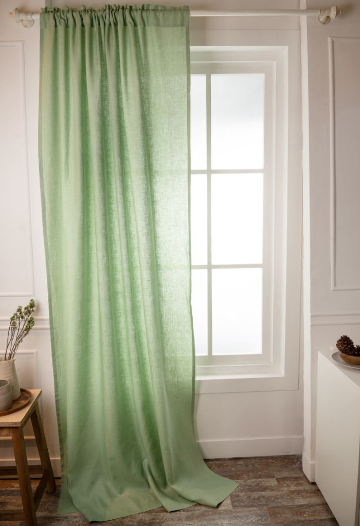 Sage Green Linen Curtain | 1 Panel
