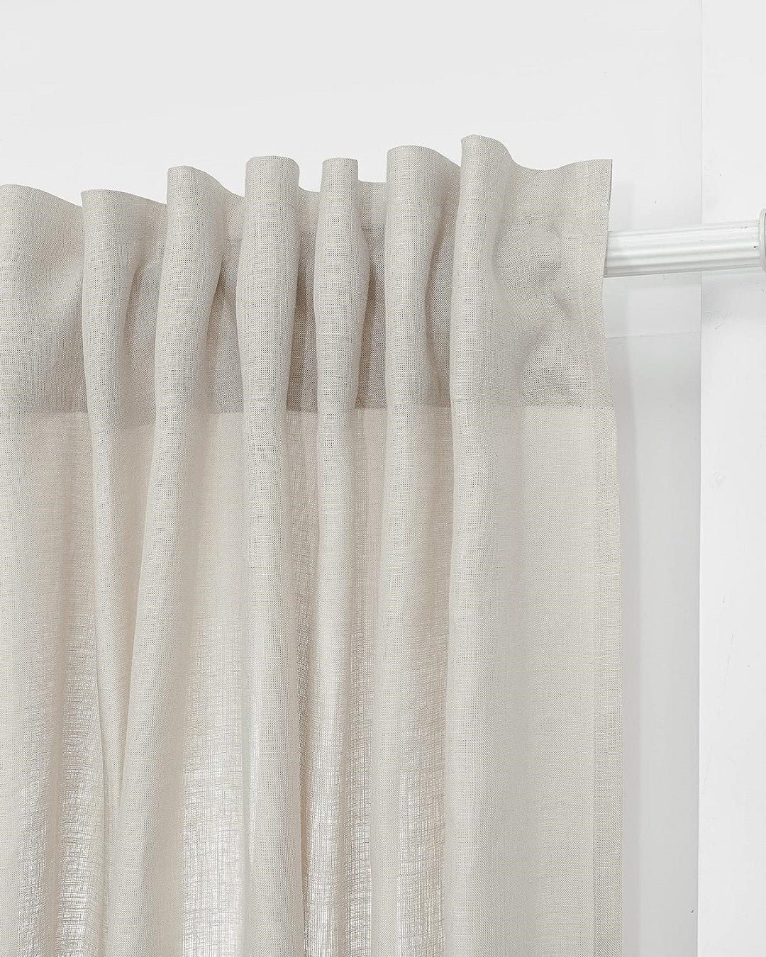 100% Pure Linen Semi Sheer Curtain UV Ray Protection
