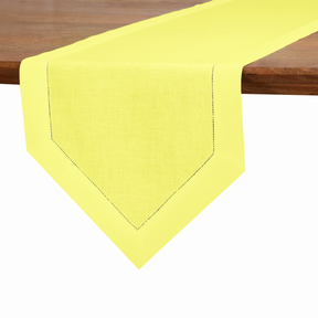 Diamond Linen Table Runner - Lemon Yellow