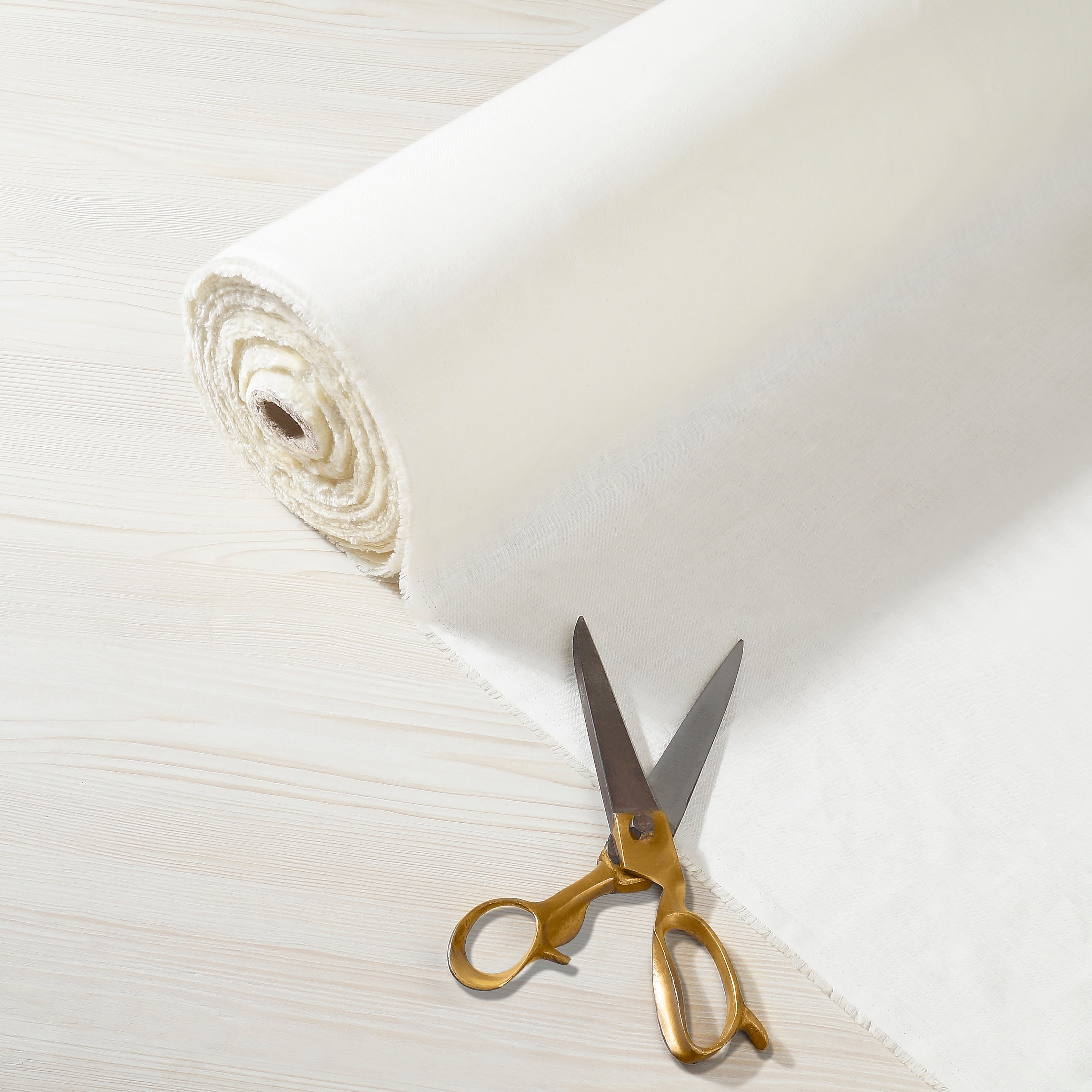 100% Pure Linen Fabric Ivory