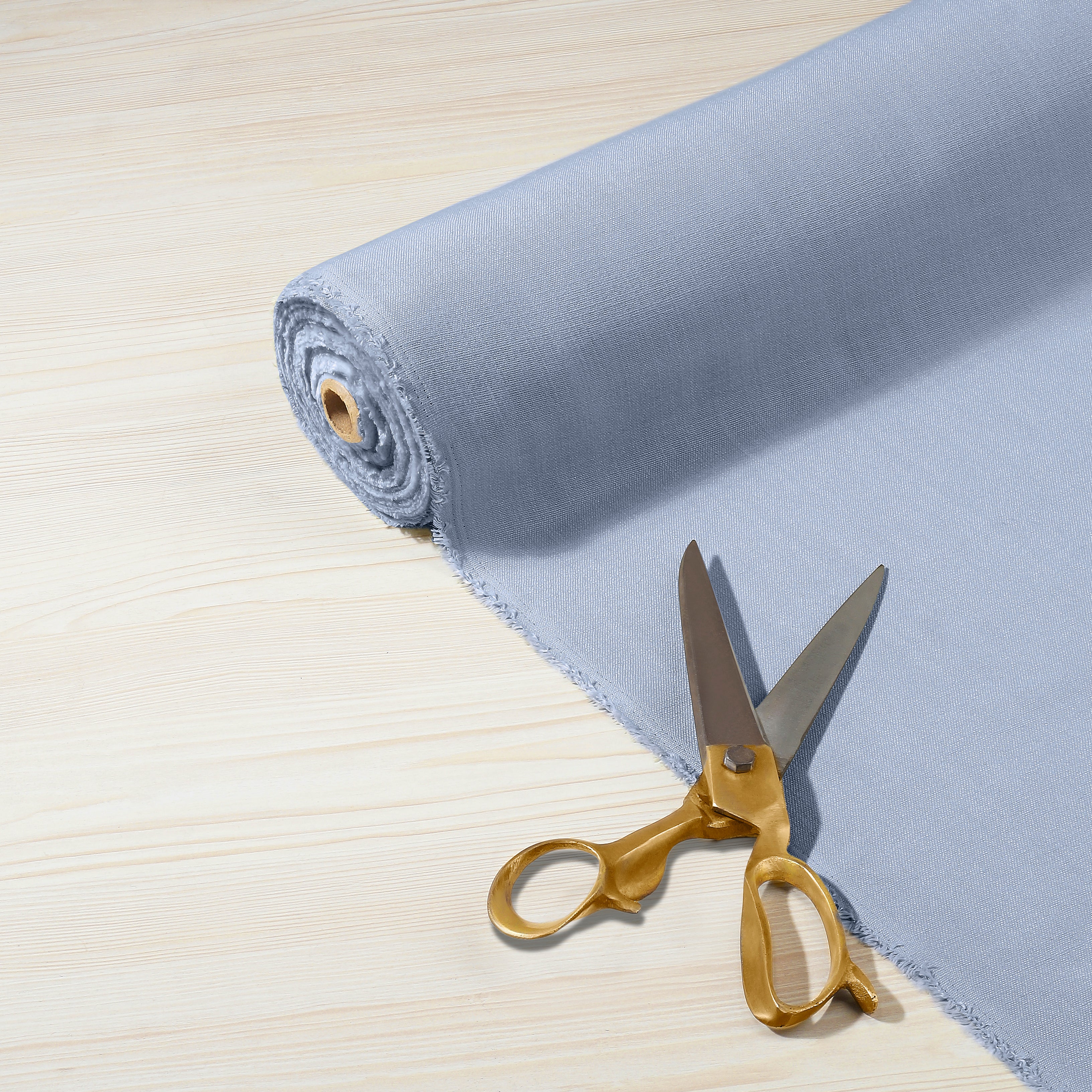 Faux Linen Fabric Light Blue