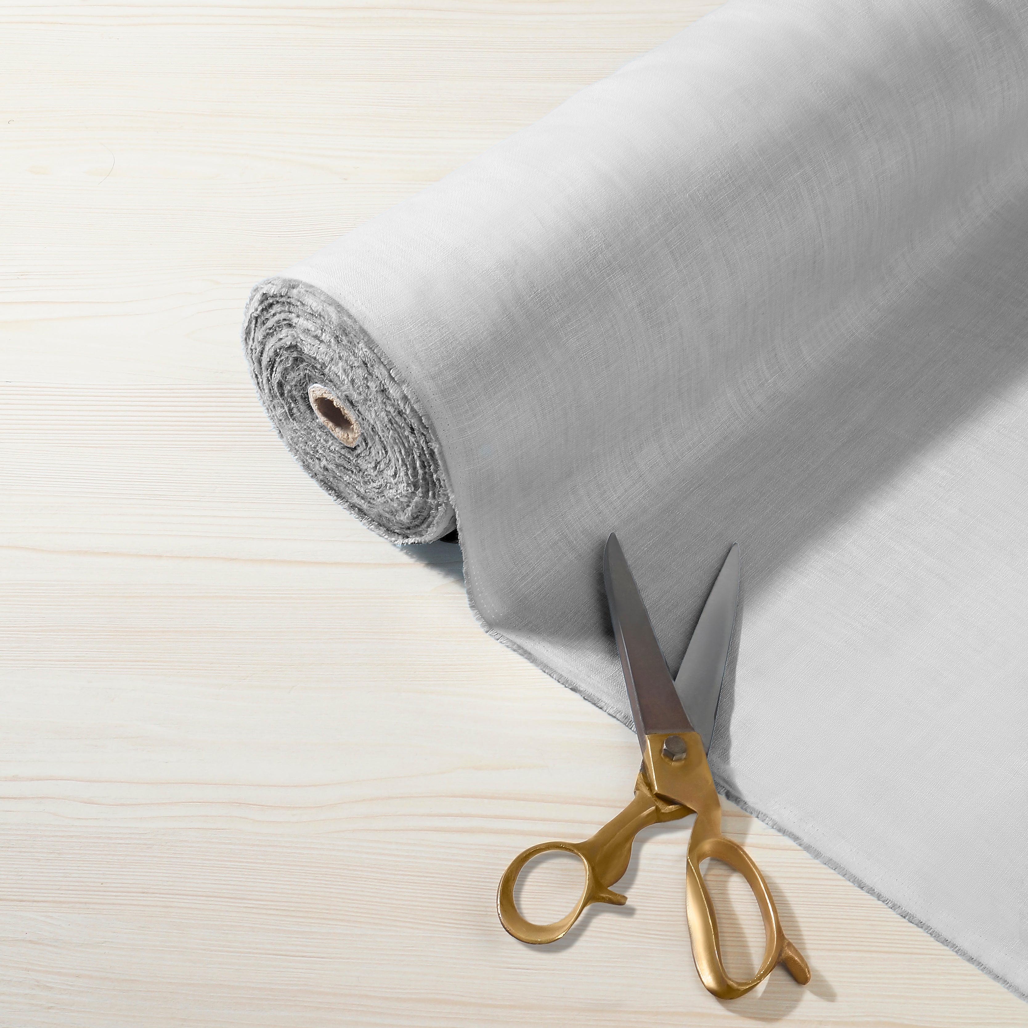 100% Pure Linen Fabric Silver Grey