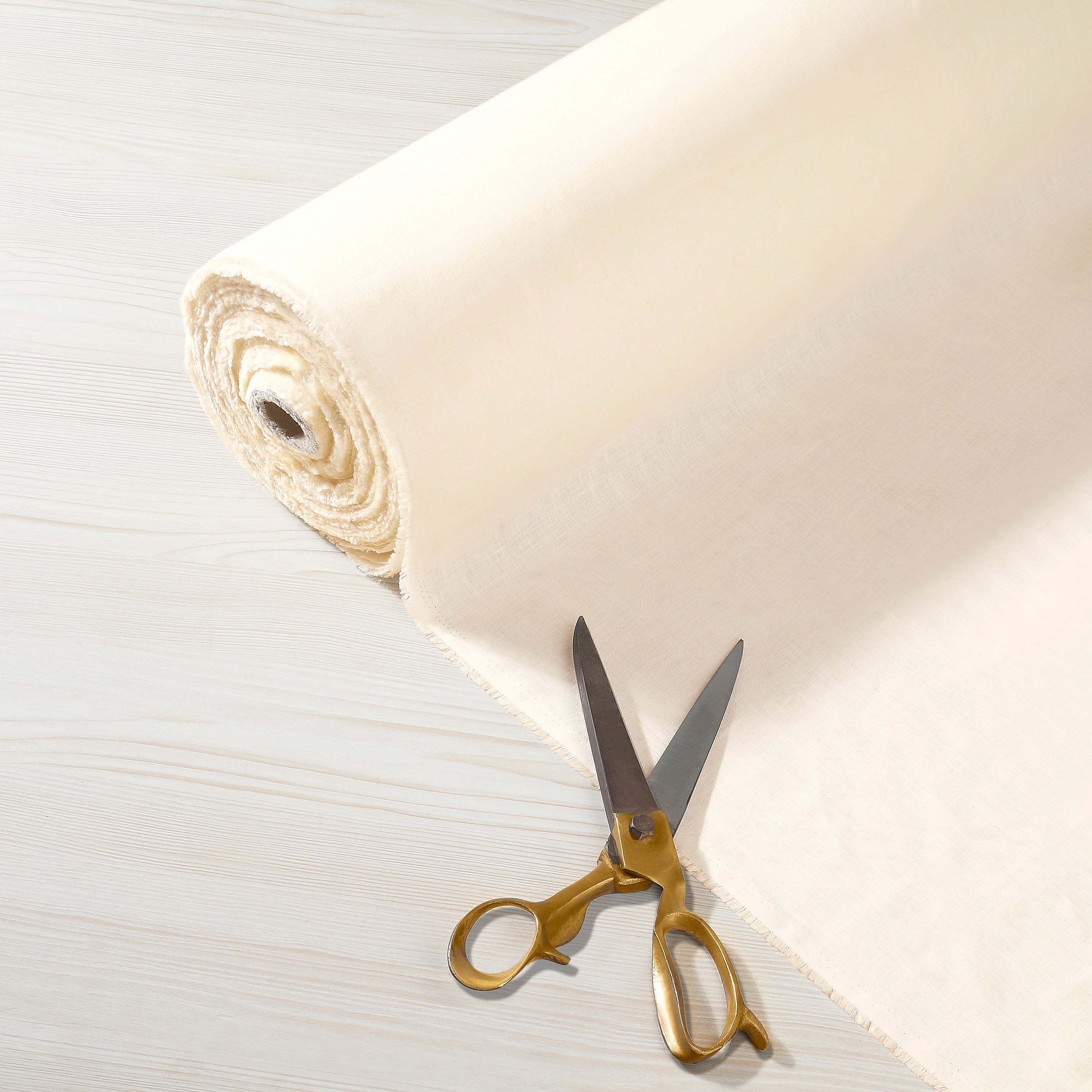 100% Pure Linen Fabric Vanilla Cream