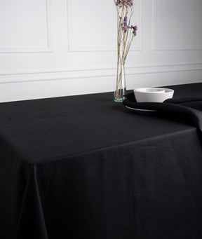 Black Linen Tablecloth - Hemmed