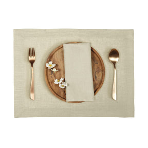 Cloud Cream Linen Placemats - Hemmed