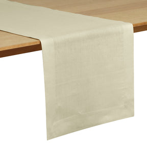 Cream Linen Table Runner - Hemmed