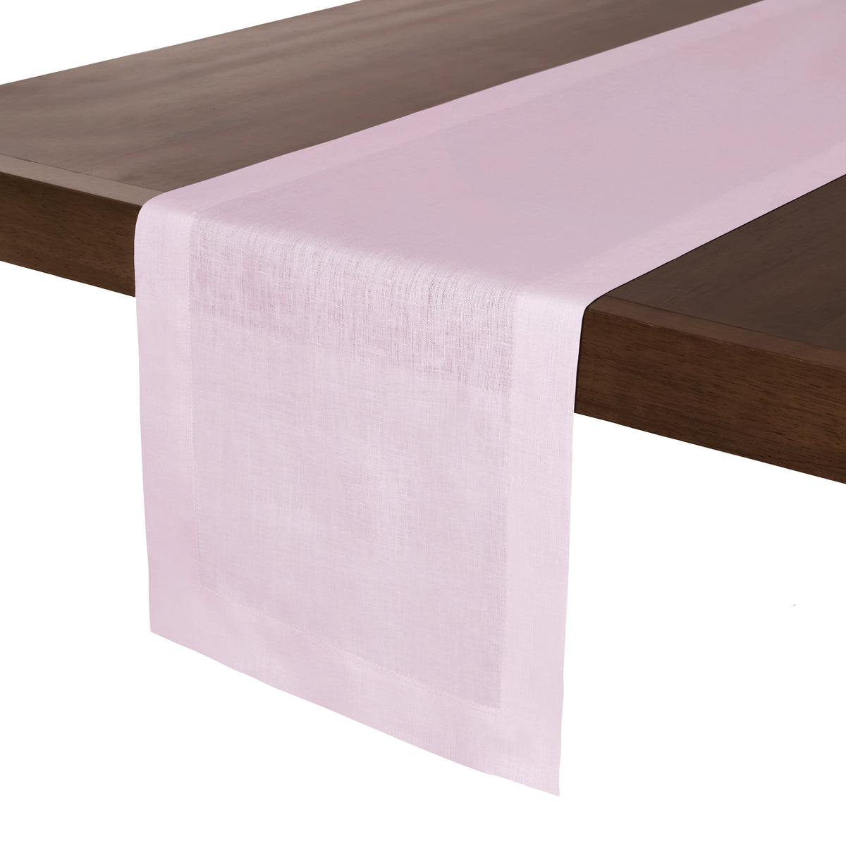 Pastel Pink Linen Table Runner - Hemmed