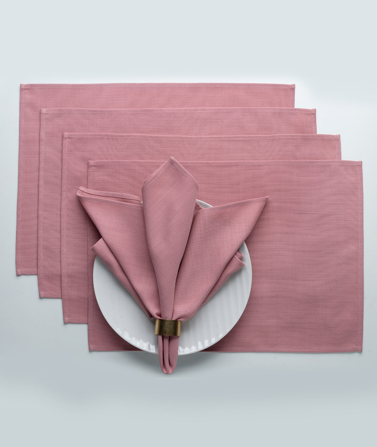 Dusty Pink Linen Textured Dinner Napkins 20 x 20 Inch Set of 4 - Plain