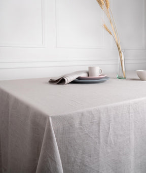 Silver Grey Linen Tablecloth - Hemstitch