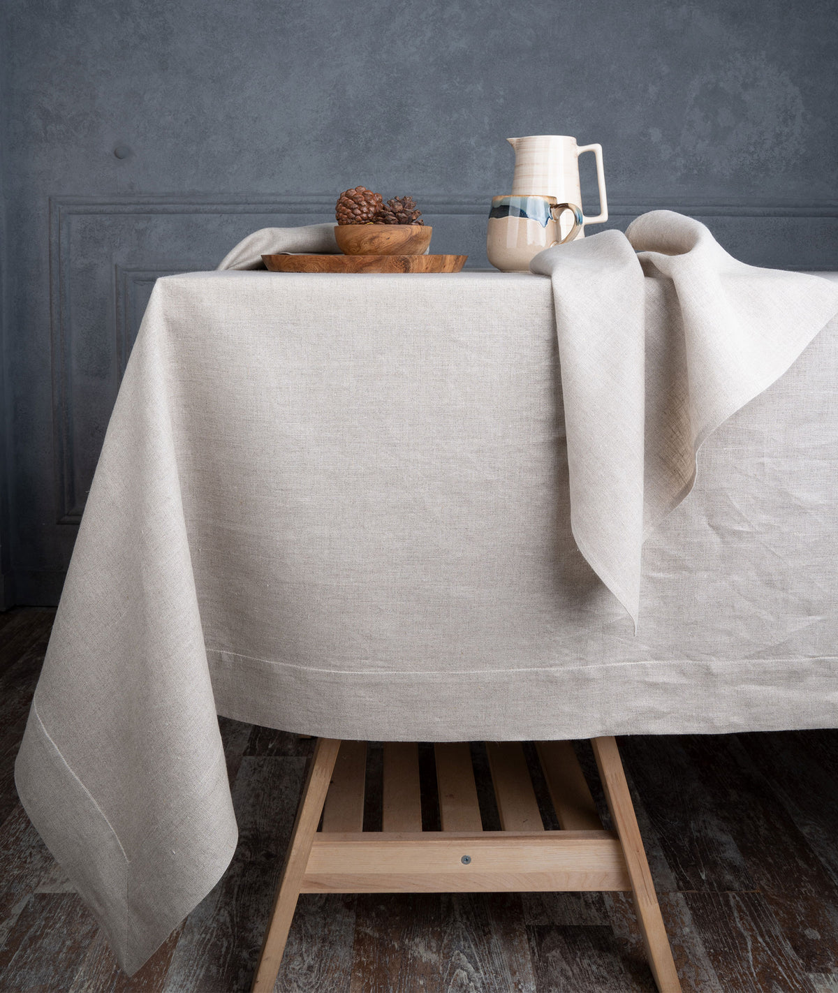Natural Linen Tablecloth - Hemmed