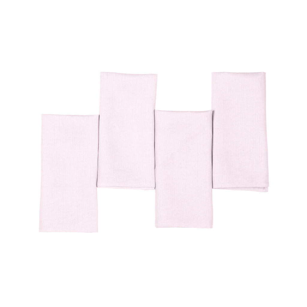 Pastel Pink Linen Dinner Napkins 18” - Hemmed