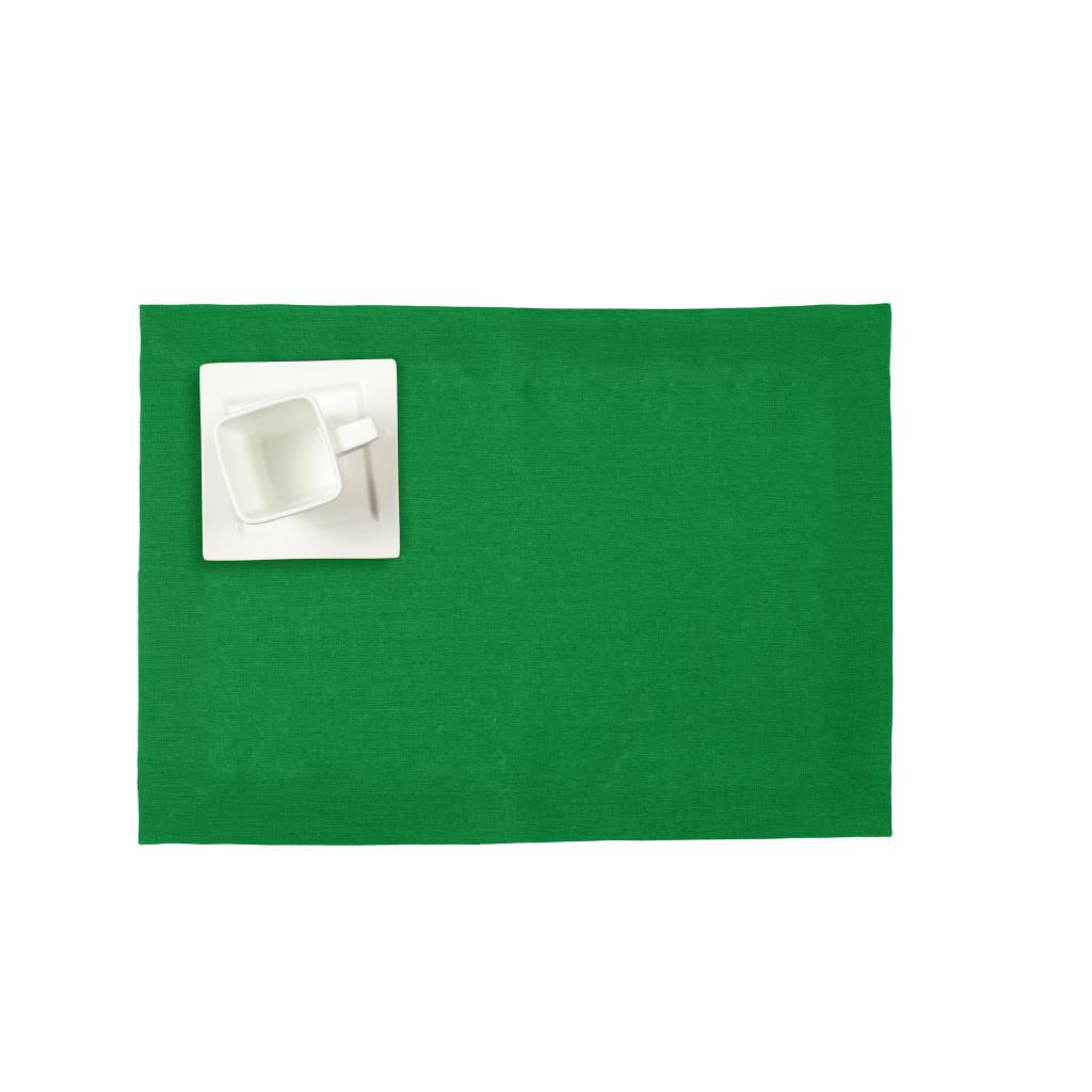 Kelly Green Linen Placemats  14 x 19 Inch Set of 4 - Hemmed