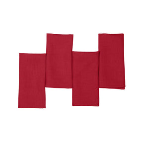 Light Red Linen Dinner Napkins 18 x 18 Inch Set of 4 - Hemmed