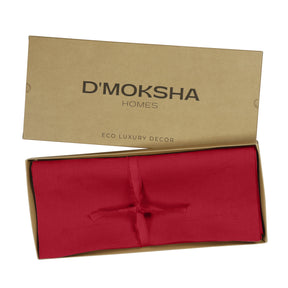 Divine Red Linen Table Runner - Hemmed