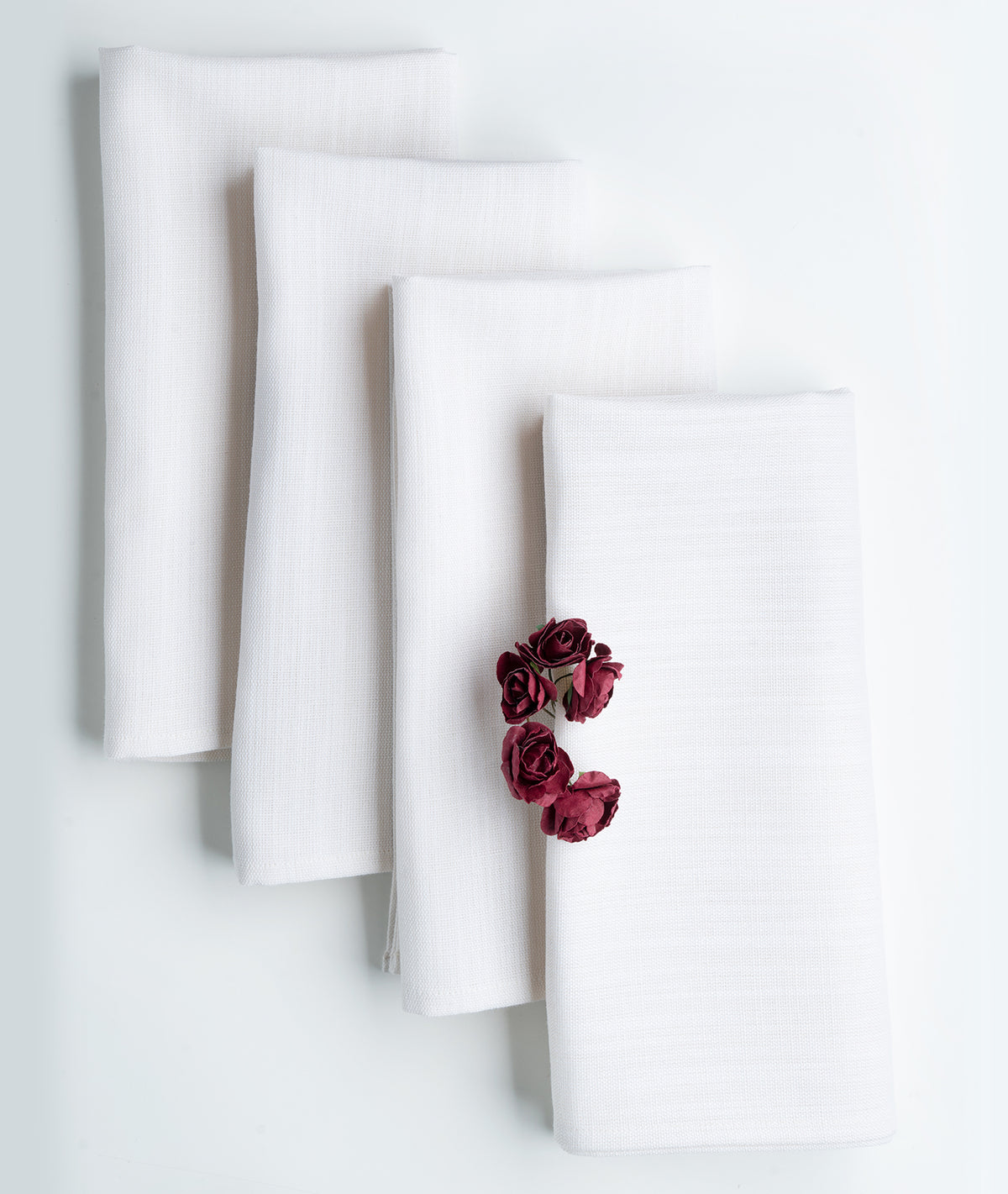 White Recycled Polyester Dinner Napkins 20"X20"