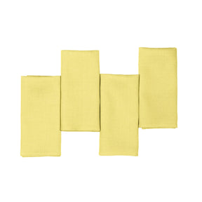 Lemon Yellow Linen Dinner Napkins 18 x 18 Inch Set of 4 - Hemmed