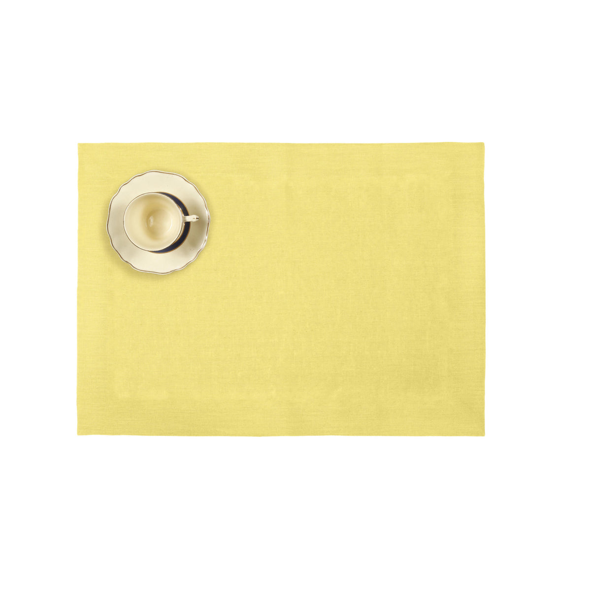 Lemon Yellow Linen Placemats  14 x 19 Inch Set of 4 - Hemmed