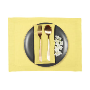 Lemon Yellow Linen Placemats - Hemmed